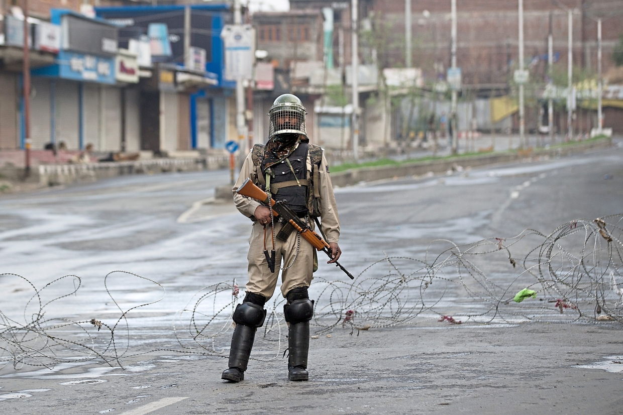 Over the past few weeks, and in the run-up to the curfew, a further 35, 000 Indian soldiers were deployed in addition to half a million already there. - AP