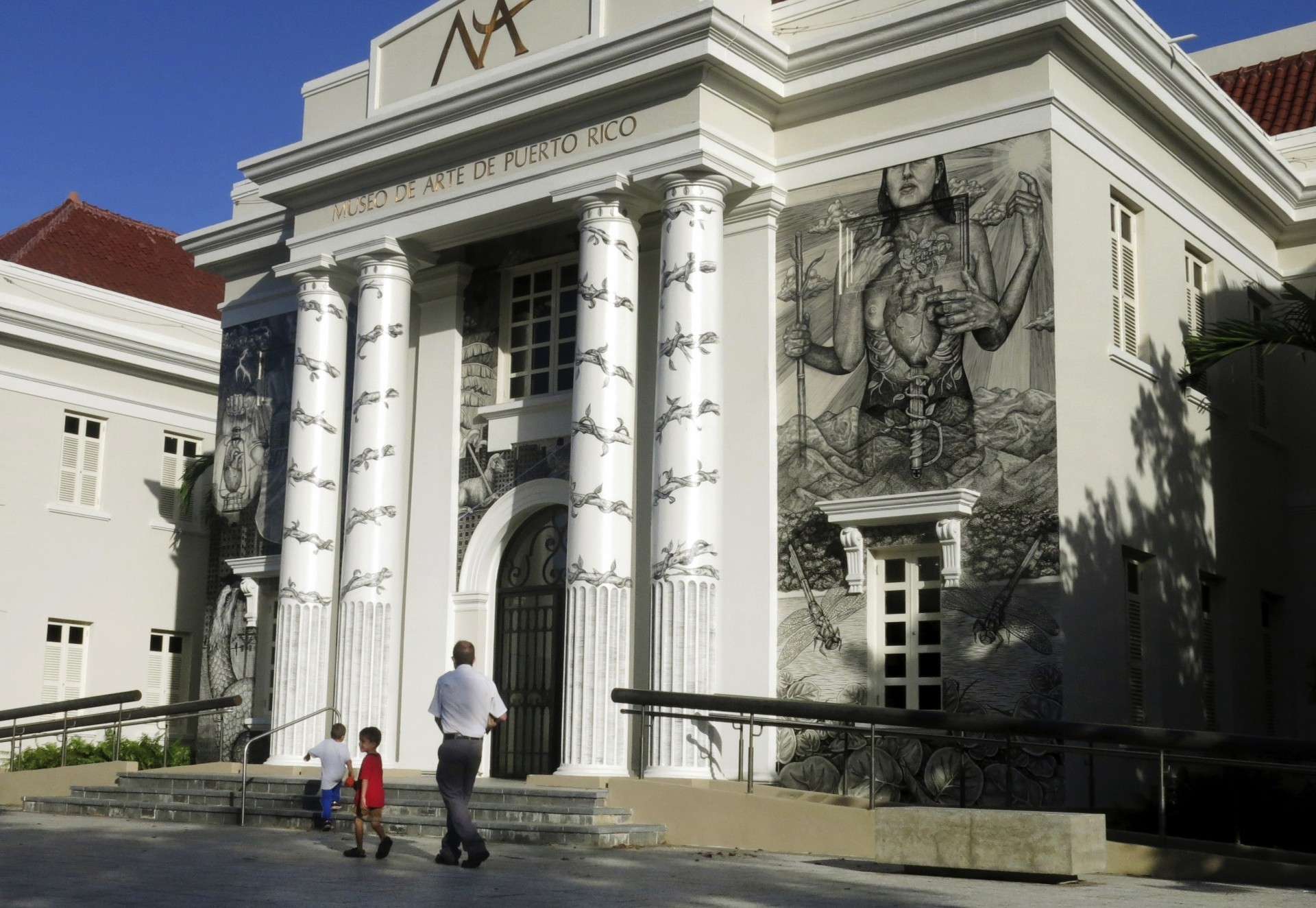 Visitors walk into the Museum of Art ahead of the announcement by Google Arts & Culture that it digitized more than 350 artworks in San Juan, Puerto Rico.