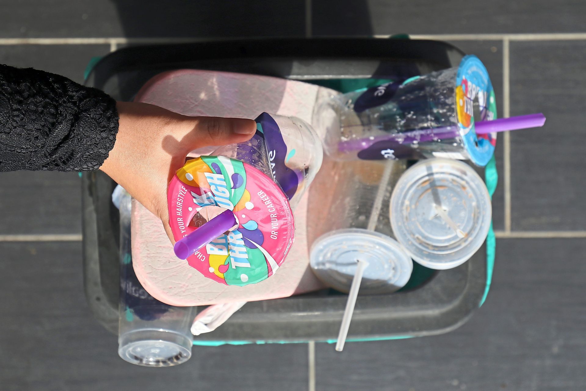 One solution to single-use plastic waste is to recycle the waste.