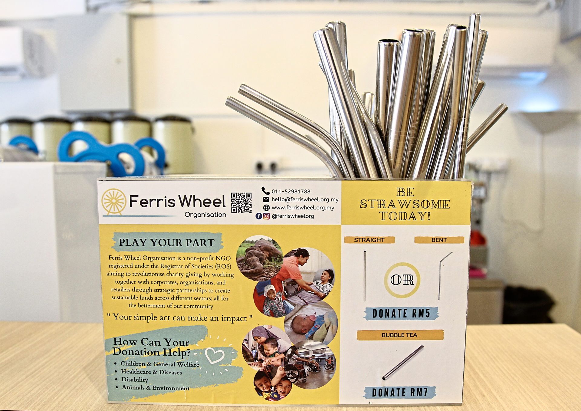 The sale of metal straws at I’Milky helps the environment and a charity at the same time.