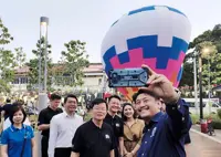 Hot air balloon surprise at park