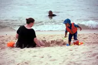 Crowd control at Teluk Cempedak beach