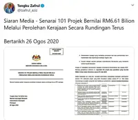 101 govt projects given via direct negotiations during Pakatan rule