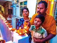 Warm homely festival of lamps