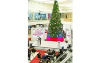 Four-storey high Christmas   tree for frontliners
