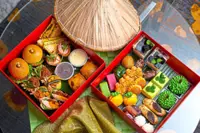 Array of takeaway meals for sahur, buka puasa and Raya