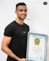 Wicketkeeper Harinder on top of the Guinness World