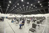 Coordinated process at two mega vaccination centres