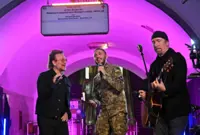 U2's Bono puts on 'freedom' show in Kyiv metro