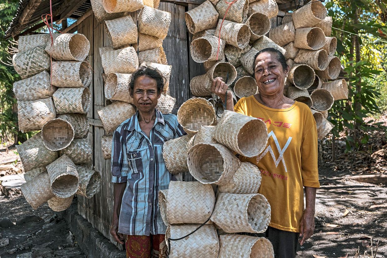 Bamboo baskets made by villagers in Ngada, under the Bamboo Village Initiative project.