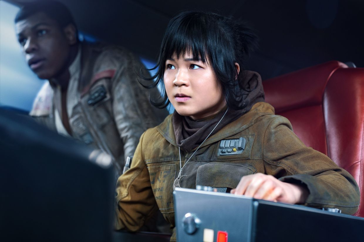 Kelly Marie Tran and John Boyega in The Last Jedi. Photo: Handout