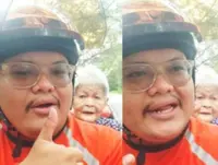 Food delivery rider receives online praise for rescuing lost senior