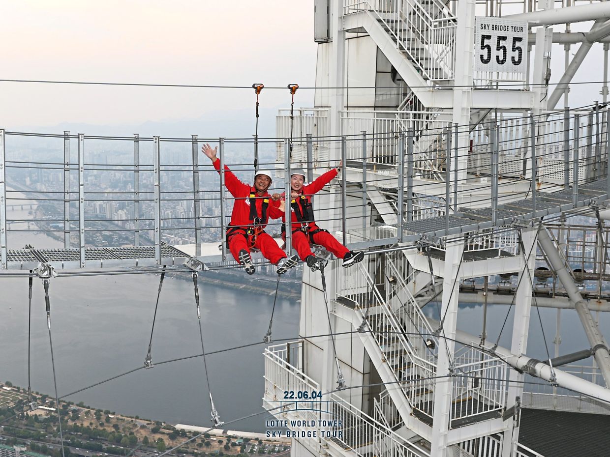 The writer checked out the 555m-high Seoul Sky Bridge.