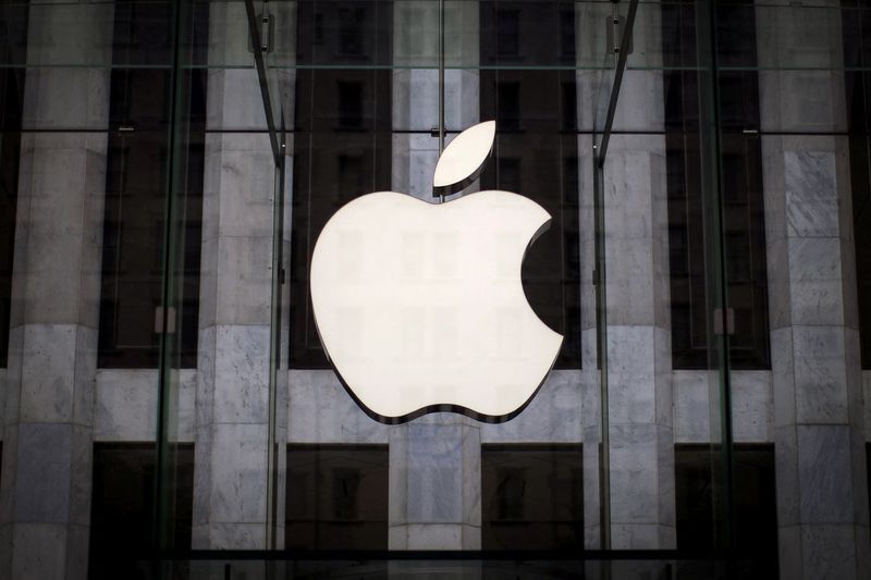 FILE PHOTO An Apple logo hangs above the entrance to the Apple store on 5th Avenue in the Manhattan borough of New York City July 21 2015. REUTERSMike Segar