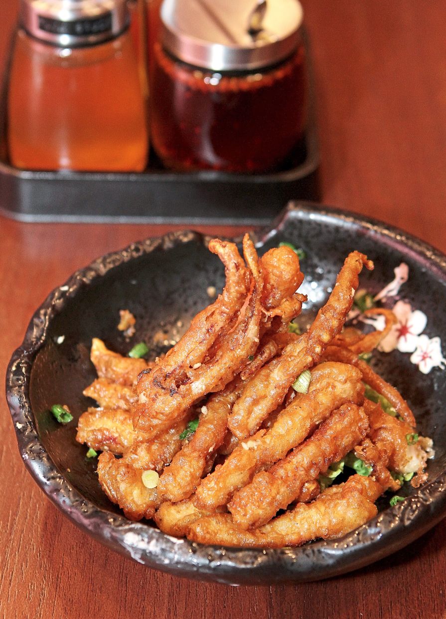 Deep-fried squid tossed with salt and pepper.