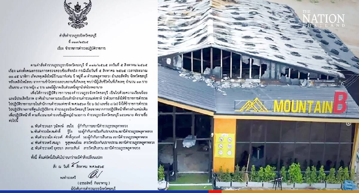 Five senior cops transferred after deadly Thai pub blaze - Vimarsana News