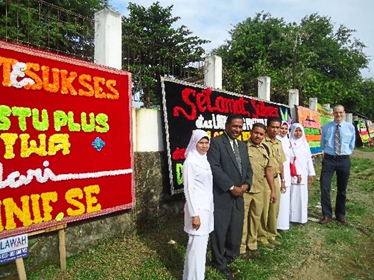 Prof Deva (second from left), seen here after a training session on community mental health services with nurses and community workers in Aceh, Indonesia, in 2006, took a lead role in several humanitarian activities after the 2004 Indian Ocean tsunami, which severely affected Aceh, among other places.