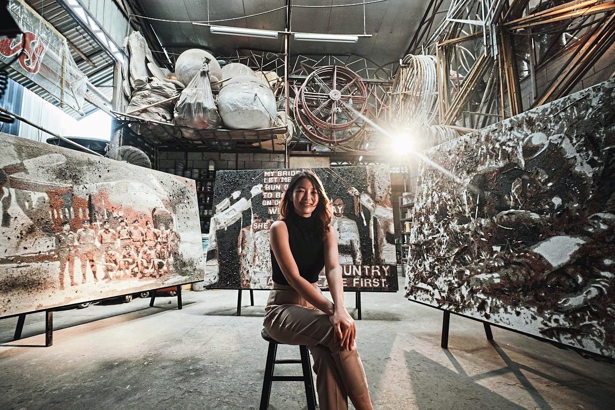 At the upcoming Pestza event, Red Hong Yi will host an open studio featuring her 'Tanah' series (2021). Photo: Aaron Wong 