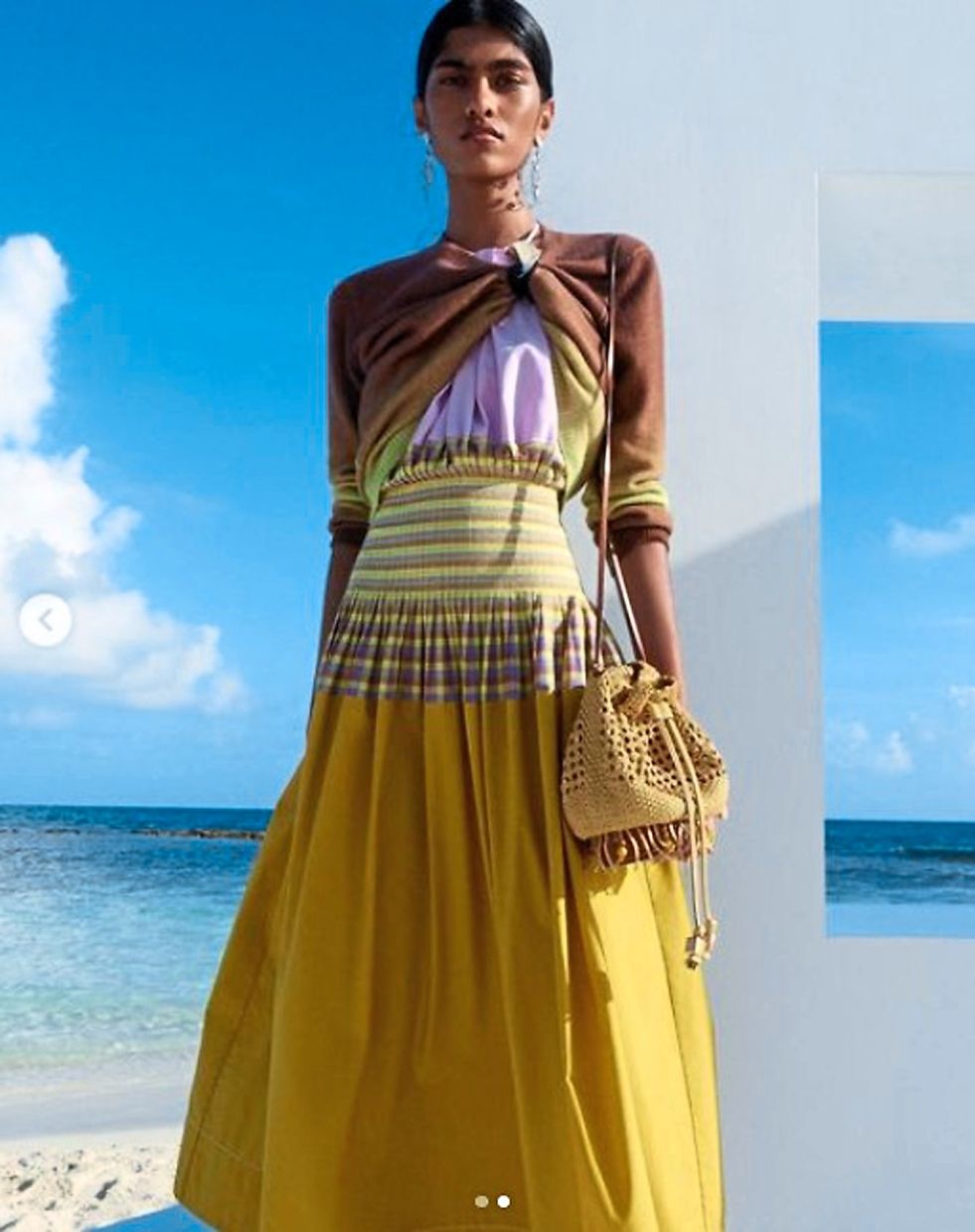 The knot is becoming its own style statement, seen on dresses and tops. Photo: Instagram/Tory Burch