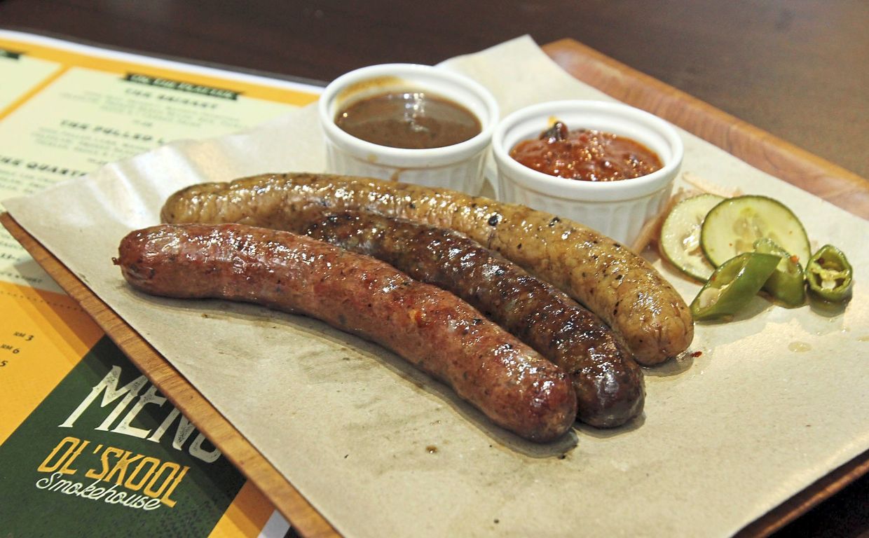 The Sausages comprising beef, lamb and chicken.