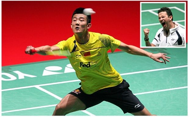 Early exit: China’s Chen Long was stunned by Guatemala’s Cordon Kevin (inset) in the first round of the 2011 World Championships in London.