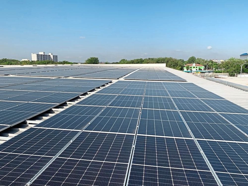 Solar PV system installed in Pos Malaysia’s National Mail Centre, Shah Alam.