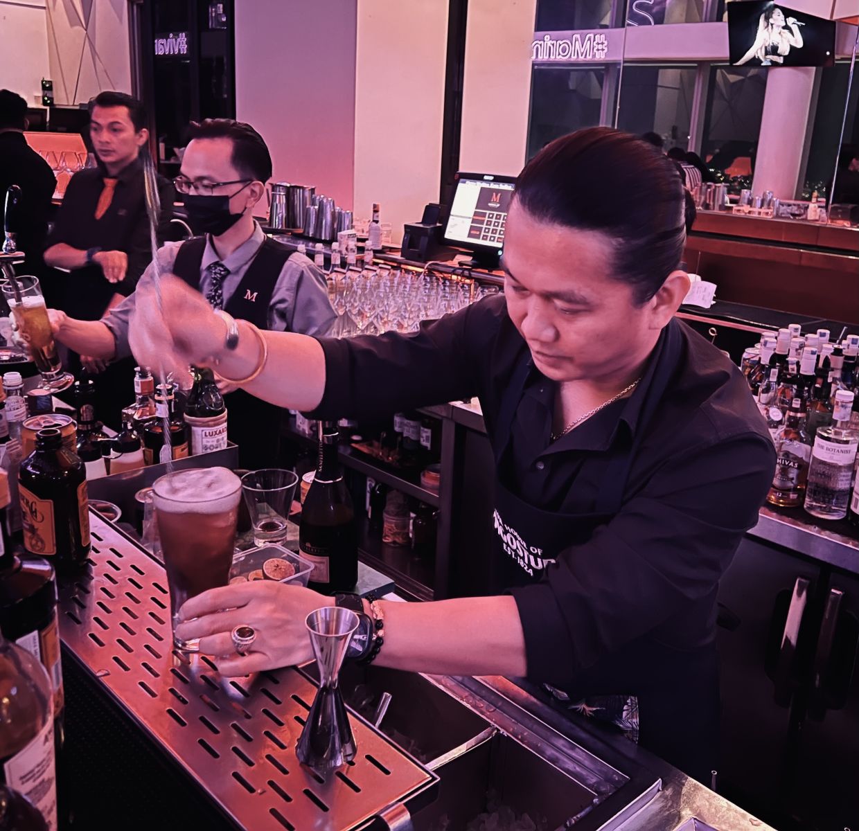 Marini's On 57 welcomed back its former head bartender Junior Utto for a guest shift last week. – Photo: THE STAR/Michael Cheang