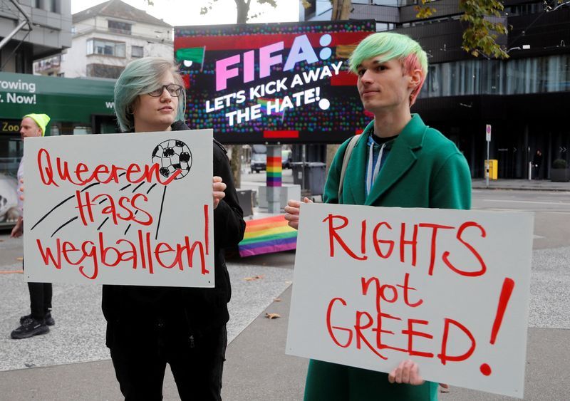 LGBT activists protest at FIFA Museum ahead of World Cup in Qatar - Vimarsana News