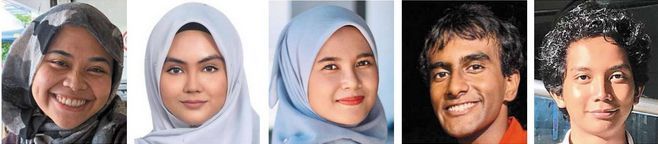 ‘Resolve everyday issues’: (From left) Aini Nashareen, Jasmin Mustazul, Zahirah Roslin, Yohendran and Azizulhaziq are looking for politicians with good governance.