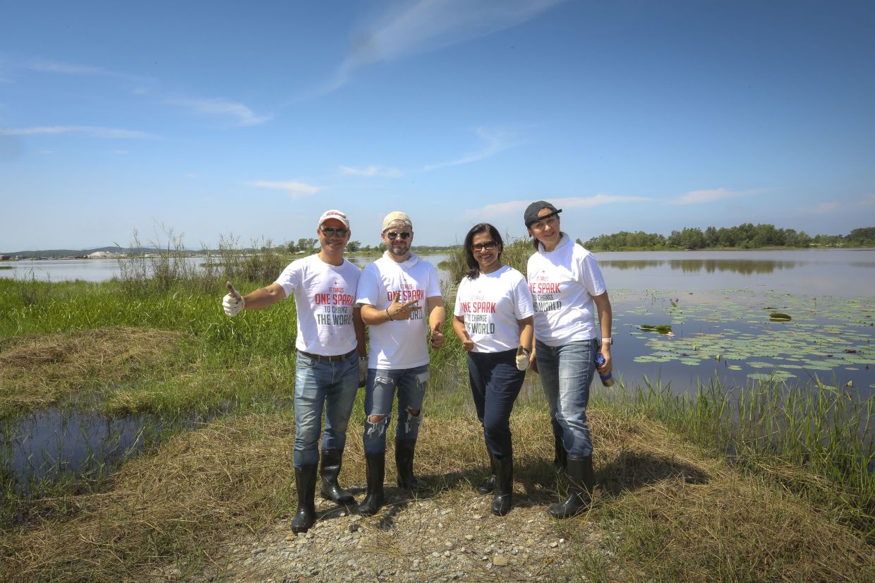 Heineken Malaysia’s management team, including (from left) managing director Roland Bala, sales director Vasily Baranov, Renuka and supply chain director Salima Bekoeva at the Raja Musa Forest Reserve.