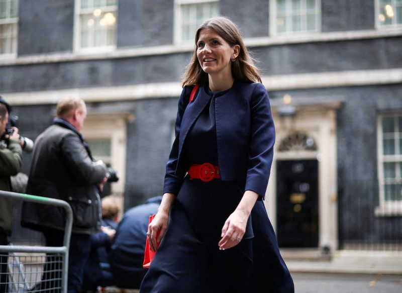 FILE PHOTO British Secretary of State for Digital Culture Media and Sport Michelle Donelan walks outside Number 10 Downing Street in London Britain October 26 2022.  REUTERSHenry NichollsFile Photo