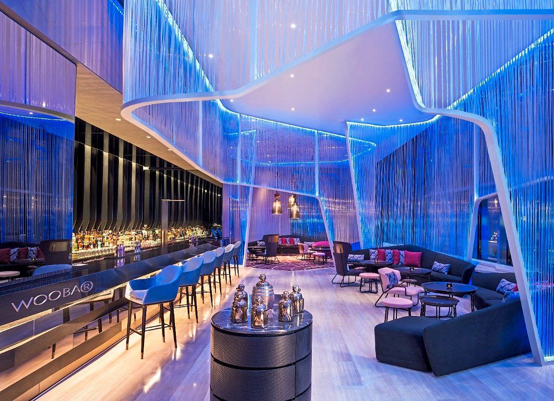 Woobar has an electrifying urban and chic atmosphere.