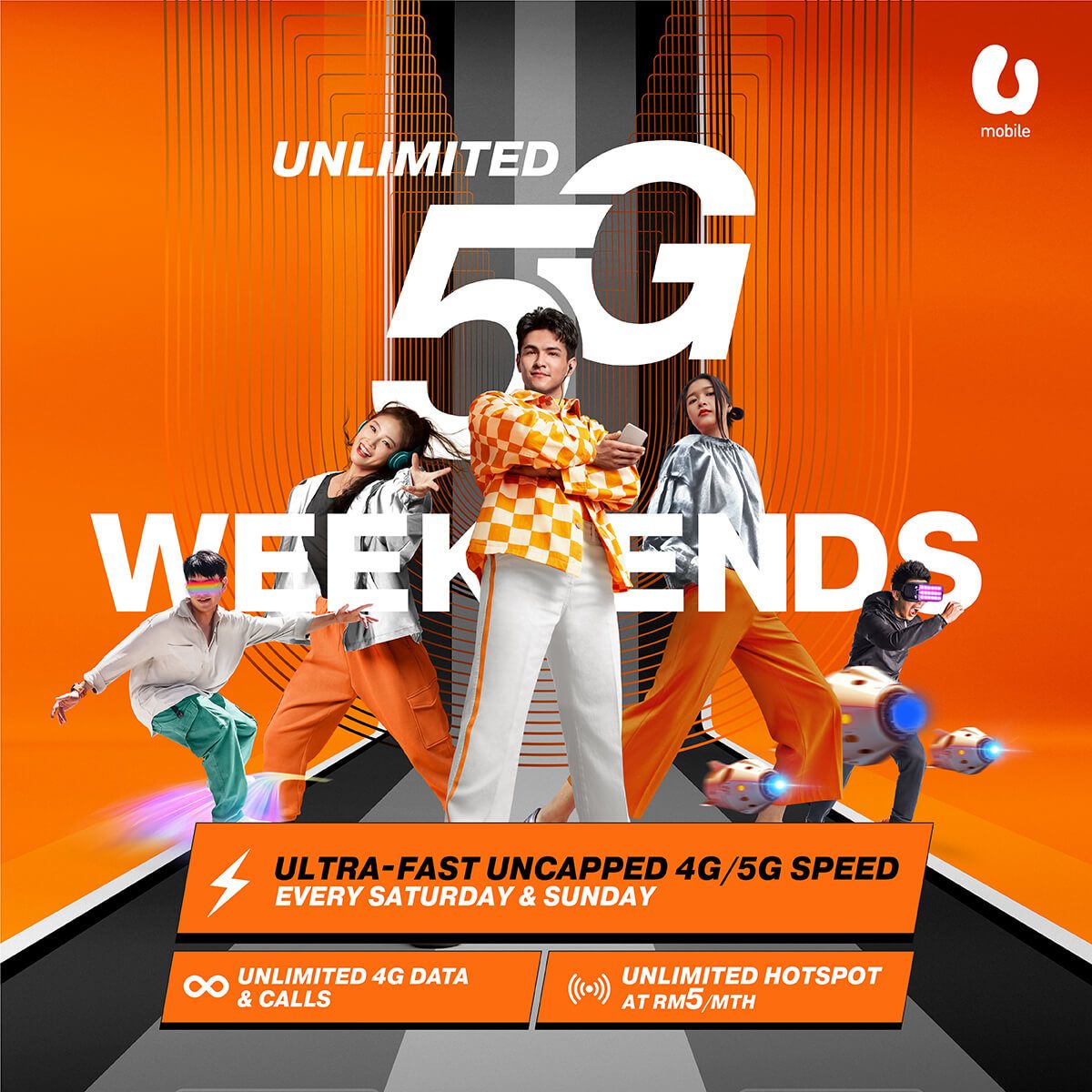 U Mobile makes 5G available to its postpaid and prepaid subscribers at no extra cost. 