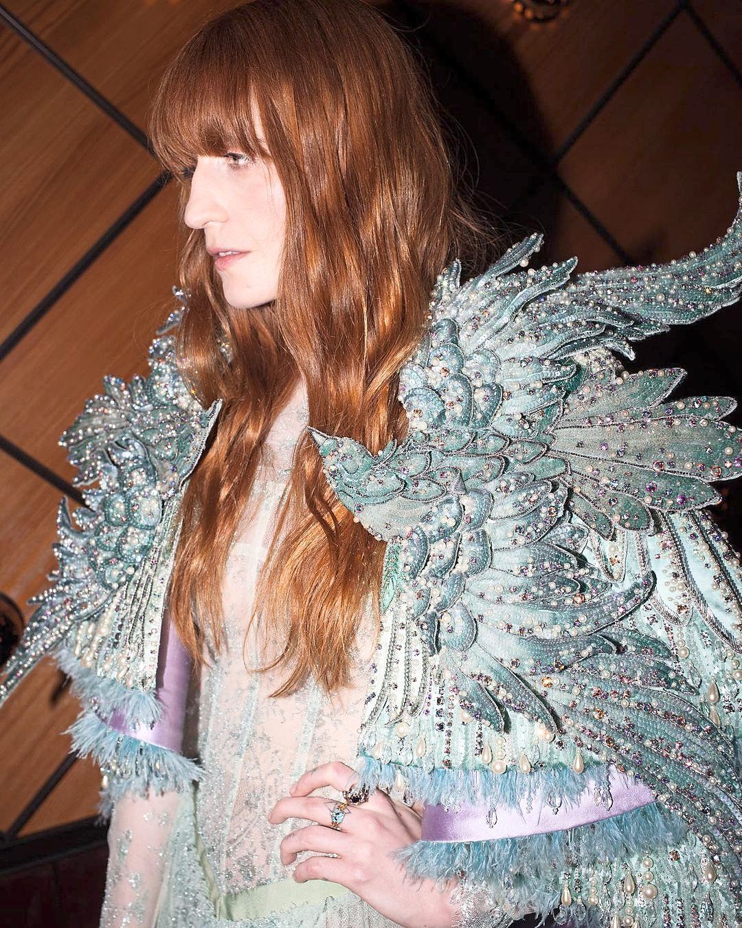 The designer is known for his quirky sense of style, which can be seen in this design for Florence Welch. Photo: Instagram/Gucci