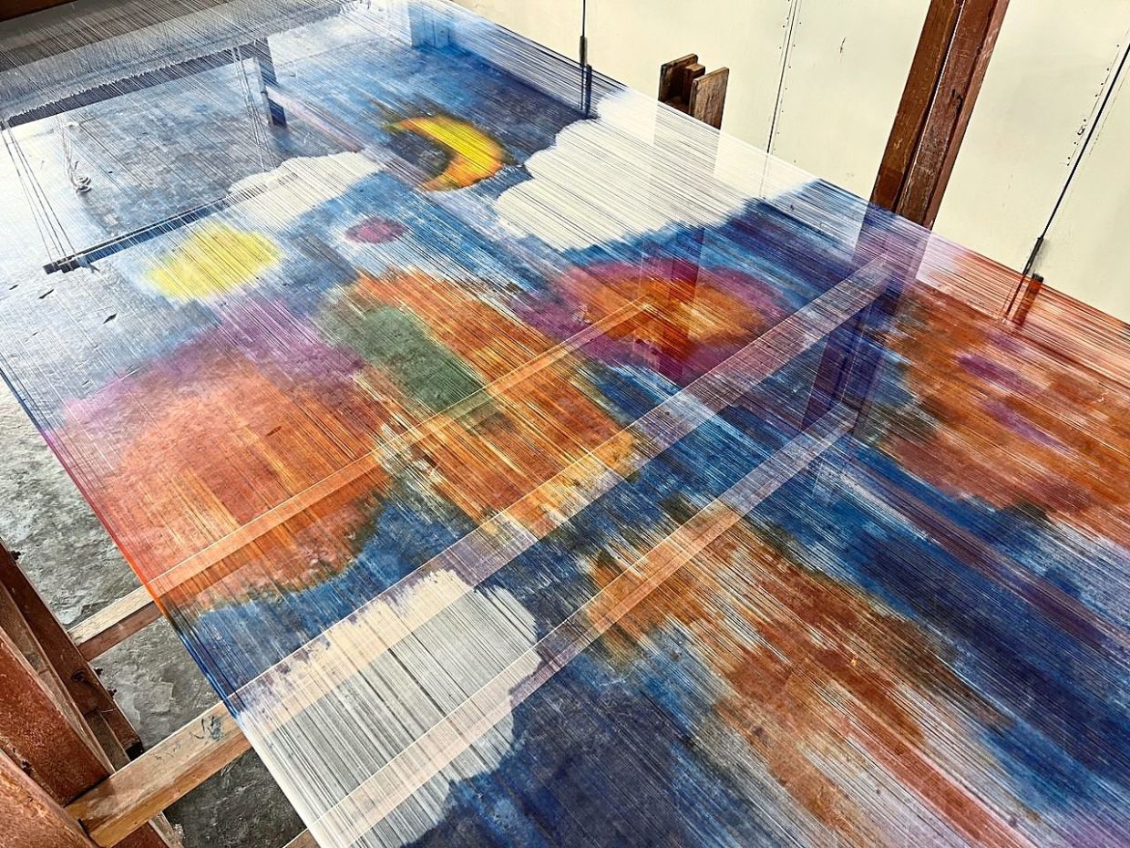 For her show, Looi engaged the weavers of Sarawak to create songket that feature modern visuals. Photo: Melinda Looi