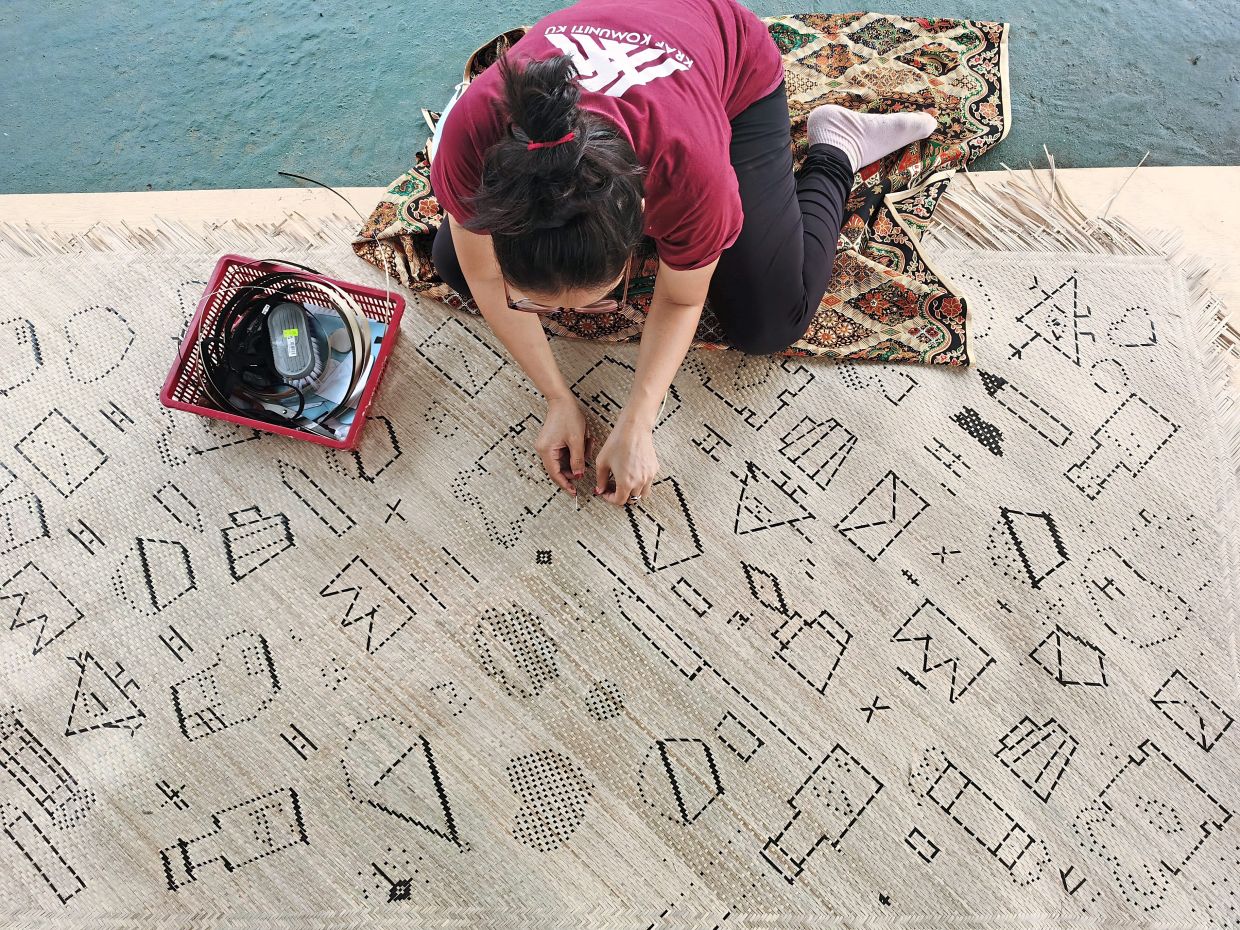Even the rattan weaving that she used showed contemporary motifs. Photo: Melinda Looi