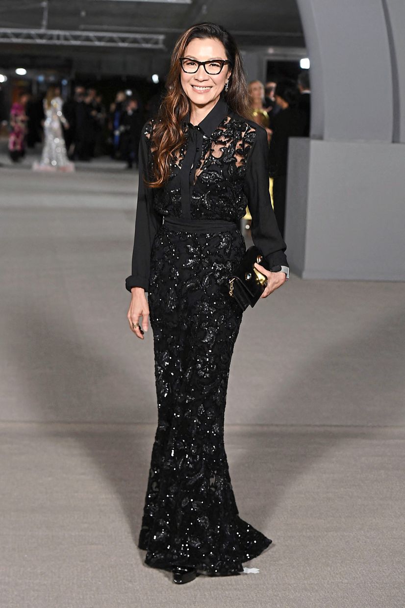 Yeoh wore a stunning black lace outfit at the 2nd Annual Academy Museum Gala. Photo: AFP