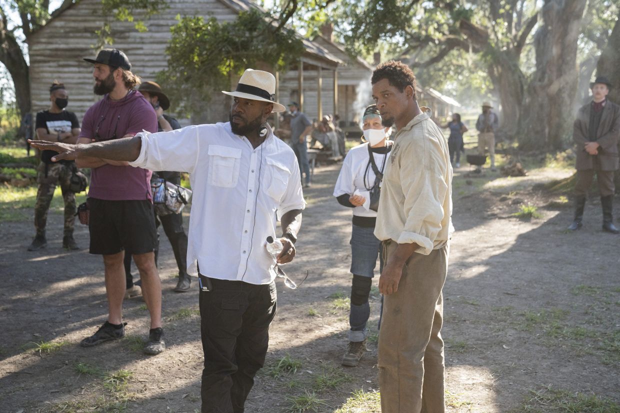 Director Antoine Fuqua (left) with and actor Will Smith on the set of the film. Photo: Handout