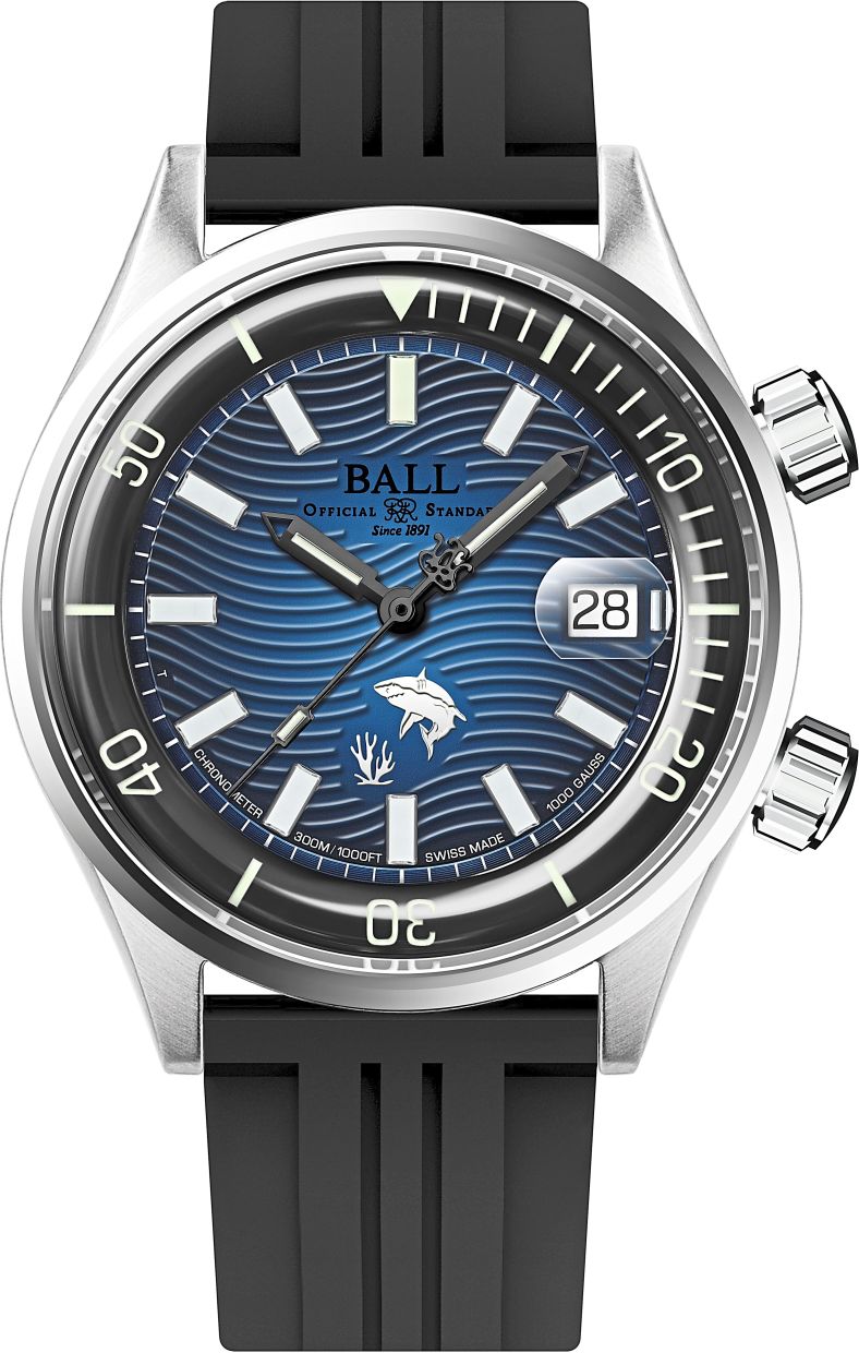 The Engineer Master II Diver Chronometer Reefs special edition with the shark and reef image on the watch's face. 