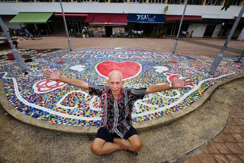 Retiree, 77, turns heads with community artwork using 80,000 bottle caps in Singapore' Bedok - Vimarsana News