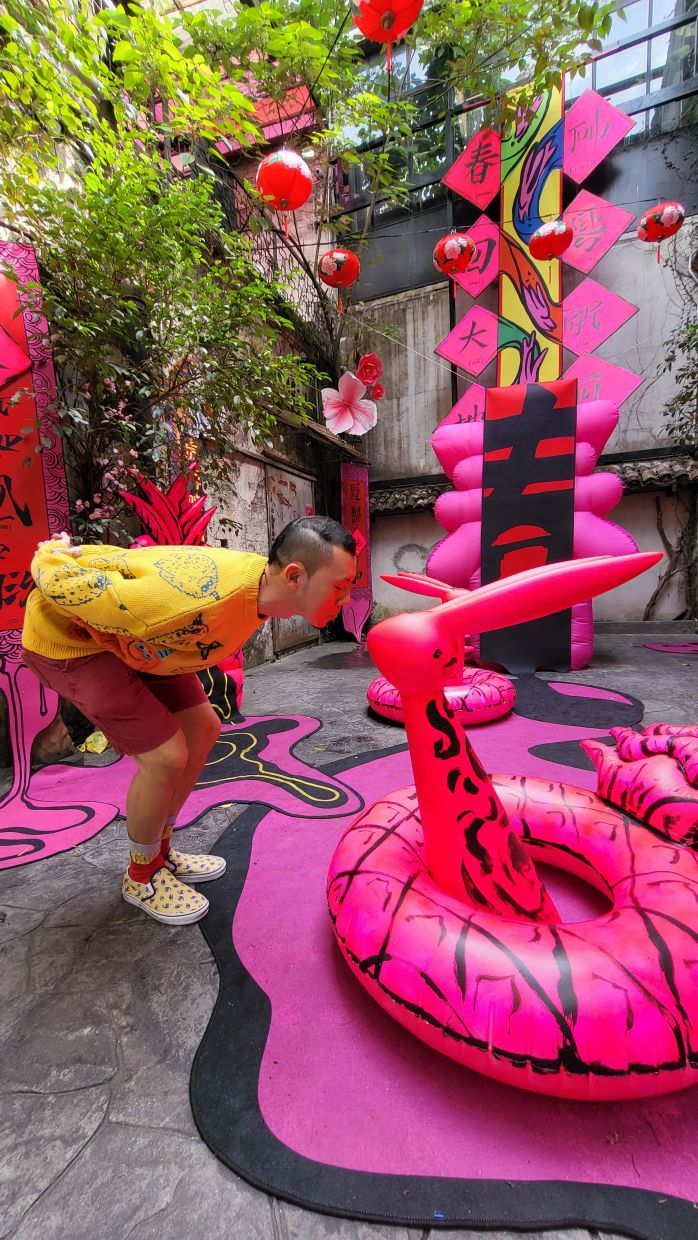 Jaemy C's Wet Hot Spring Thing has hidden messages for visitors to decipher. Photo: Bai Chuan