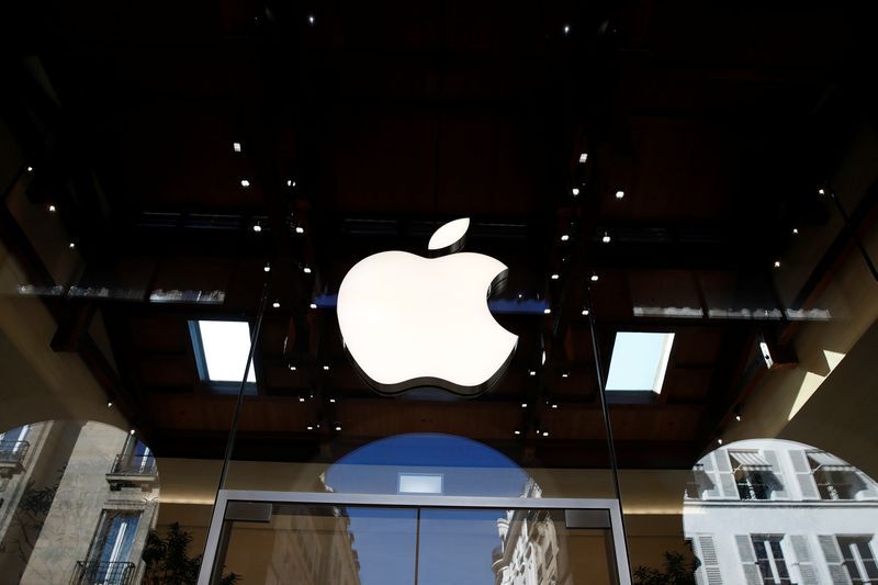 An Apple logo is pictured in an Apple store in Paris France September 17 2021. REUTERSGonzalo Fuentes