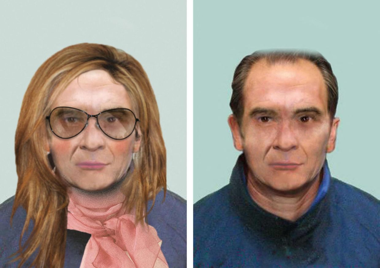 A handout picture showing Italian police reconstructions of the face of fugitive Messina Denaro, caught by Italian anti-mafia police on Jan 16, ending a 30-year manhunt for Italy's most wanted mobster. Photo: Handout/Italian Carabinieri Press Office/AFP