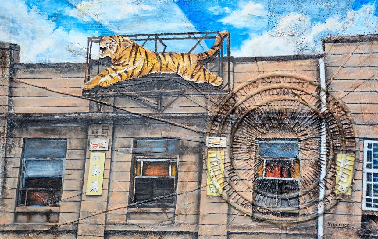 'Signboard Roaring' depicts an old building in George Town, Penang. Photo: The Star/Jeremy Tan