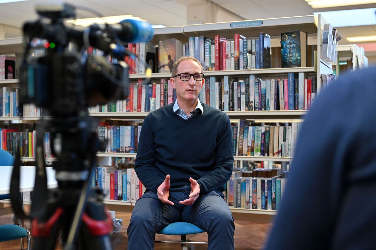 Bruce Leeke, Chief Executive of Suffolk Libraries speaks during an interview at Chantry Library.