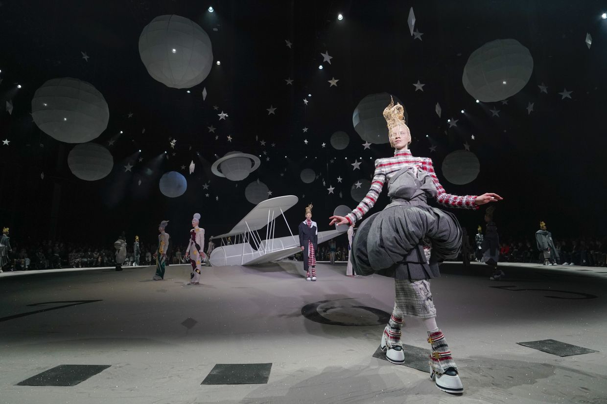 The Thom Browne collection played with the idea of extraterrestrials. Photo: AP