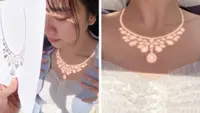 ‘One and only’: Chinese man makes ‘necklace’ for girlfriend by shining light through stencil to create intricate image of jewellery