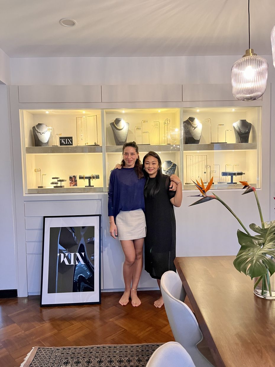 Zaireen Iskandar (left) and Athiya Hamid will be ramping up their men's jewellery designs. -- Kin