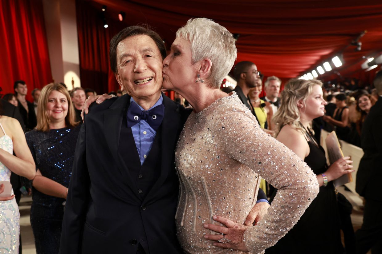 James Hong (left) and Jamie Lee Curtis. Photo: AFP