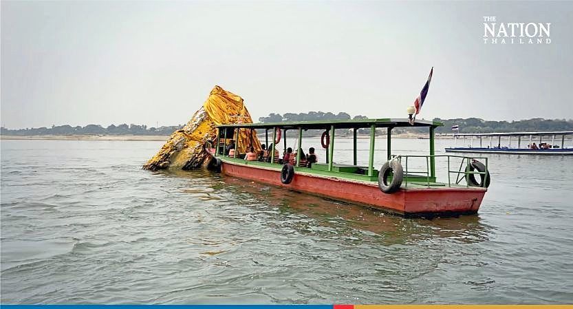 Tourists flock to Mekong as sacred stupa emerges - Vimarsana News